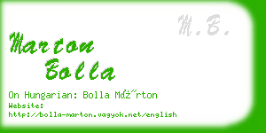 marton bolla business card